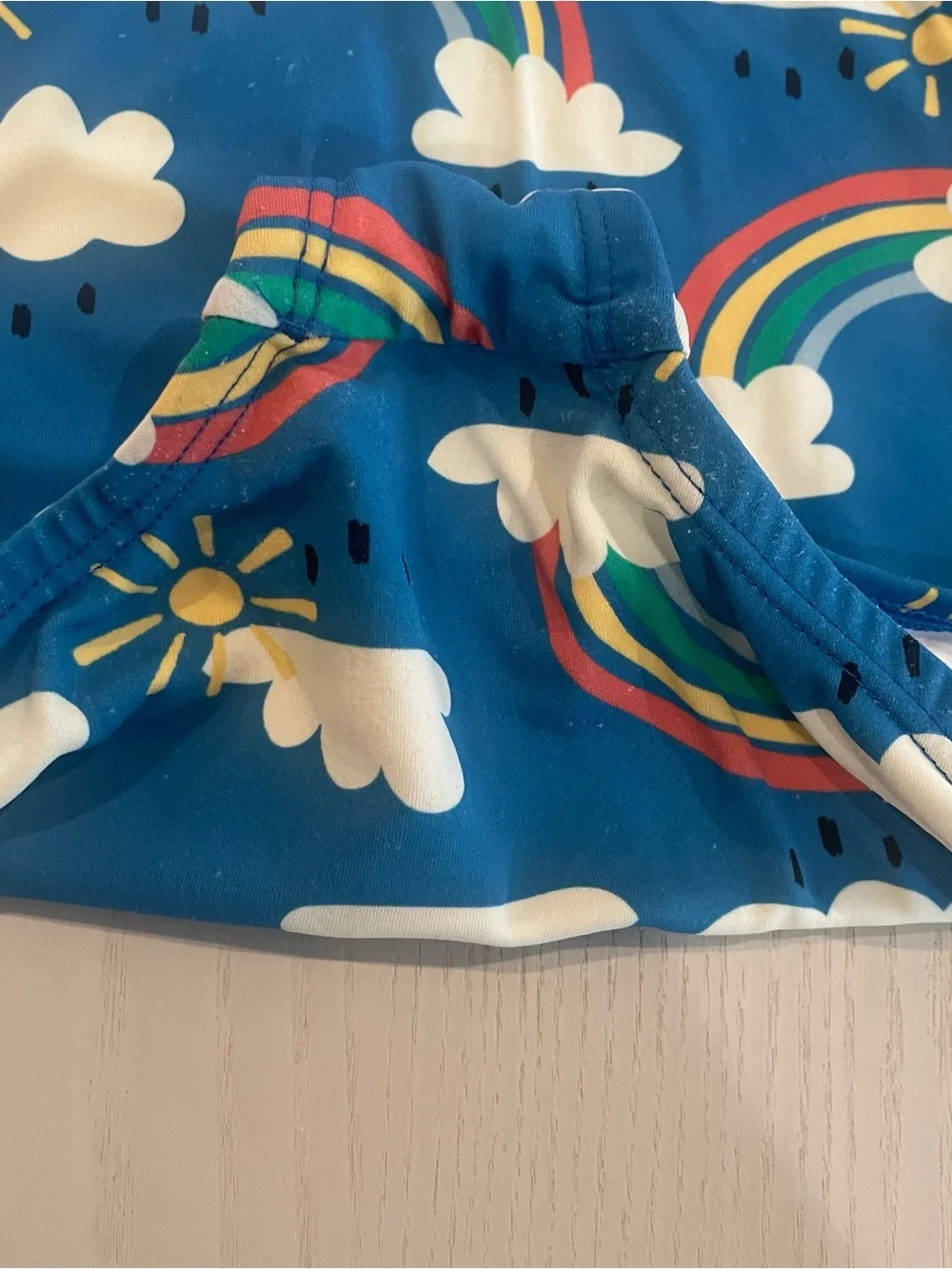 Hanna Andersson Printed Asymmetrical One Piece Swimsuit (Rain or Shine) - 4 100
